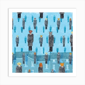 René Cats And Dogs Square Art Print