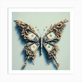 Money Butterfly Art Art Print