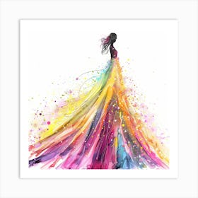 Woman In A Colorful Dress 5 Art Print