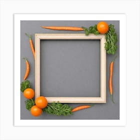 Picture Frame With Carrots Art Print