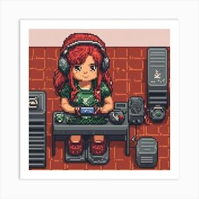 Pixel Girl Art Print