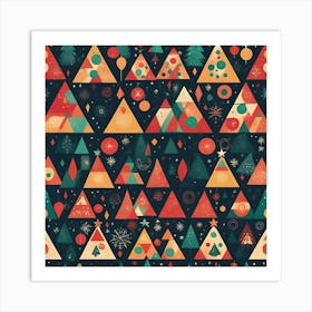 Christmas Tree Pattern 1 Art Print