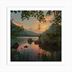 Sunset In The Mountains Art Print