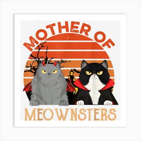 Funny Mother Of Meownsters Halloween Apparel Art Print