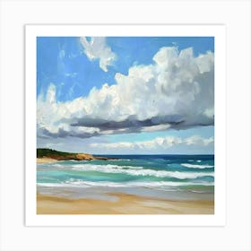 Cloudy Day At The Beach Art Print