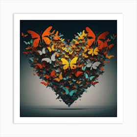 Heart Of Butterflies Art Print
