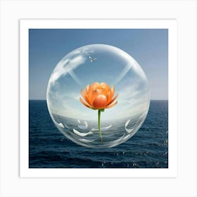 Lotus Flower In A Bubble 1 Art Print