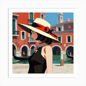 Italian girl in Venice 1 Art Print