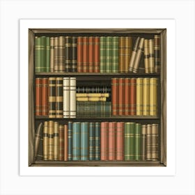 Classic Literature Bookshelf Print Art Art Print