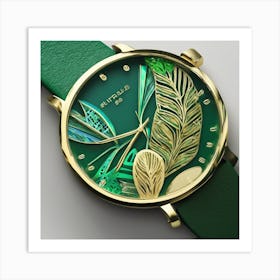 Green Leaf Watch Art Print