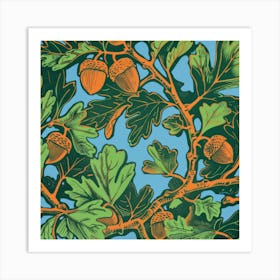 Acorns On A Branch Art Print