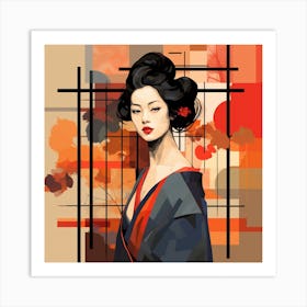 Geisha Woman Art Print