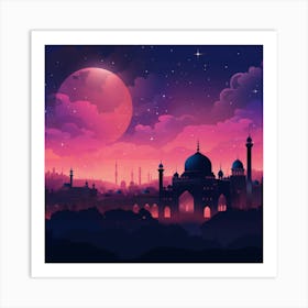 Night Sky With Mosque Art Print