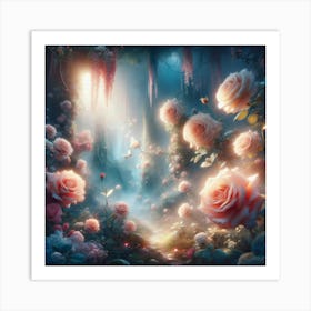 Roses In The Forest Art Print