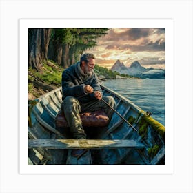 Lone Fisherman Art Print