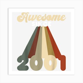 Retro 21 Years Old Men Women Born In 2001 Art Print