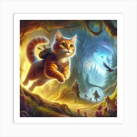 Cat In The Forest 1 Art Print