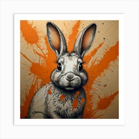 Rabbit Splatter Art Print