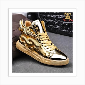 Golden Dragon Sneakers 1 Art Print