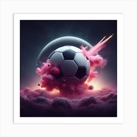 Soccer Ball In The Clouds Art Print