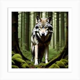 Wolf In The Forest 51 Art Print