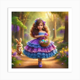 Little Girl With Easter Basket Art Print