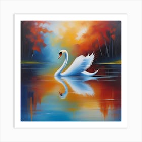 Swan Abstract Art Print