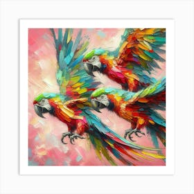 Colorful Parrots 1 Art Print