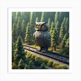 Owl In The Forest 69 Art Print