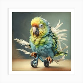 Parrot On A Bike 1 Art Print