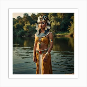 Leonardo Lightning Xl A Female Wears Like An Ancient Egyptian 3 Art Print