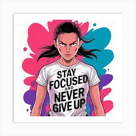 Stay Focused And Never Give Up Art Print