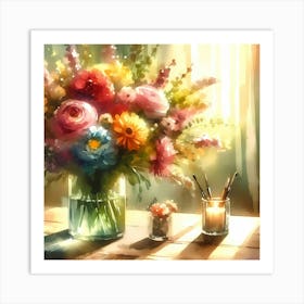 Flowers In A Vase 32 Art Print