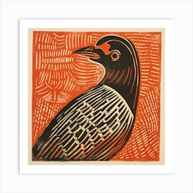 Retro Bird Lithograph Grouse 1 Art Print