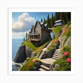 House On The Cliff Art Print