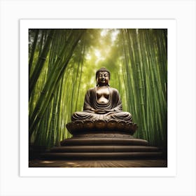 Buddha In The Bamboo Forest 2 Art Print