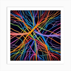 Abstract Colorful Wires 8 Art Print