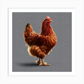 Rooster Isolated On Transparent Background Art Print