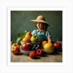 Gardener Summer Fruits Art Print 1 Art Print