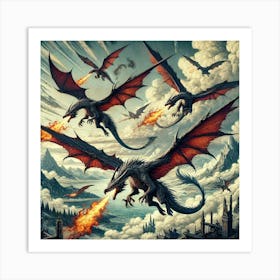 Blaze Wyverns High Altitude Assault Art Print