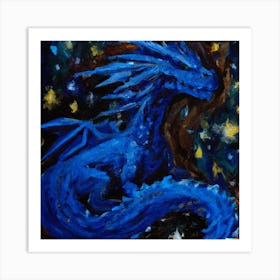 Starry Night Dragon 3 Art Print