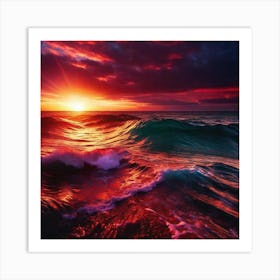 Sunset Over The Ocean 96 Art Print