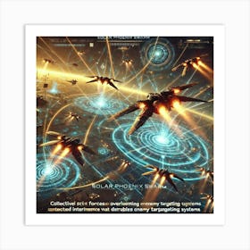 Solar Phoenix Swarm Targeting Disruption Art Print