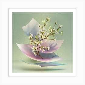 Flower In A Paper Art Print