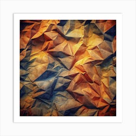 Close Up Of Crumpled Paper With Grunge Texture Art Print