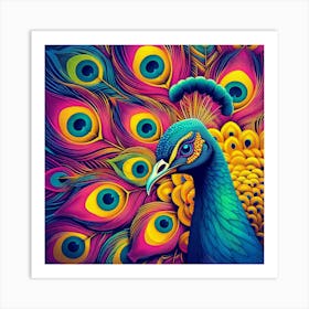 Peacock Painting Art Print