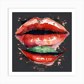 Kissing Lips Art Print