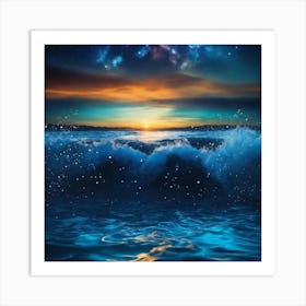 Starry Sky At Night Art Print