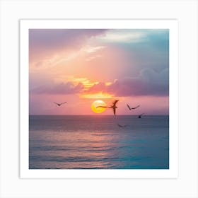 Sunrise Over The Ocean Art Print