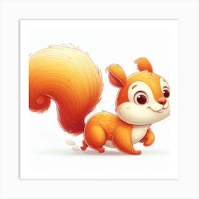 Cartoon Squirrel Art Print